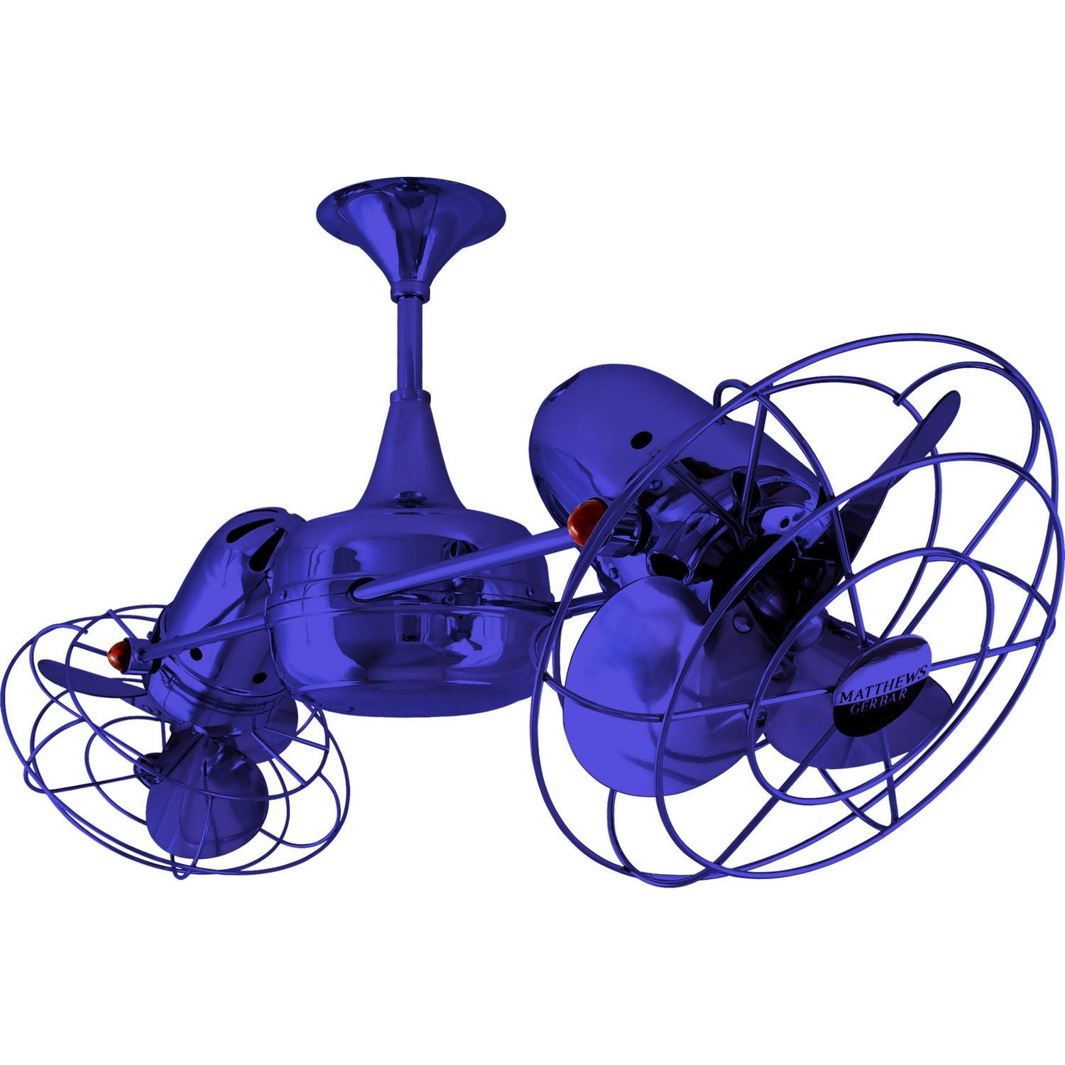 Matthews Fan Company - DD-BLUE-MTL - 36"Ceiling Fan - Duplo-Dinamico - Blue