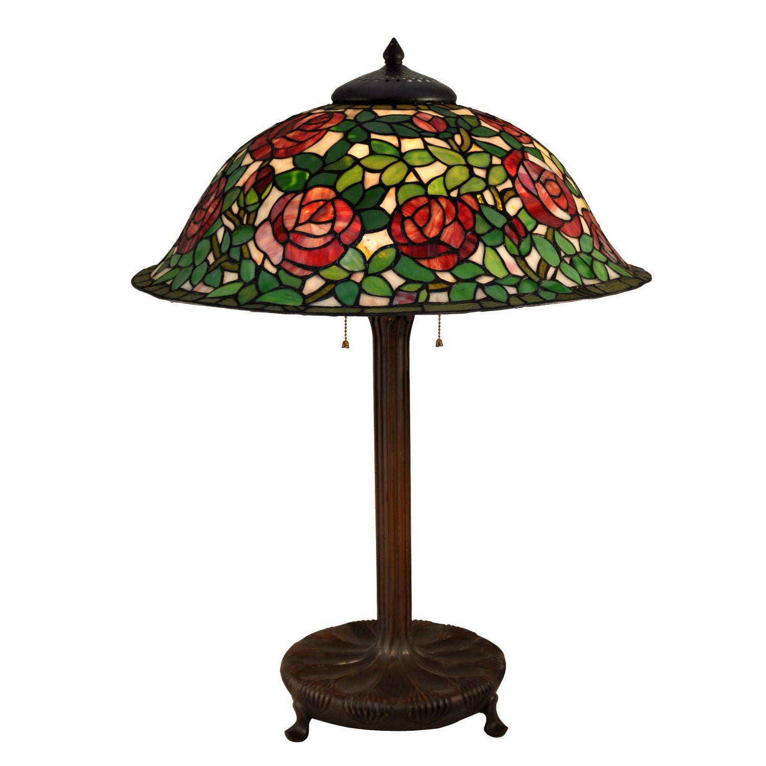 Dale Tiffany - TT15105 - Three Light Table Lamp - Rose Bush - Antique Bronze