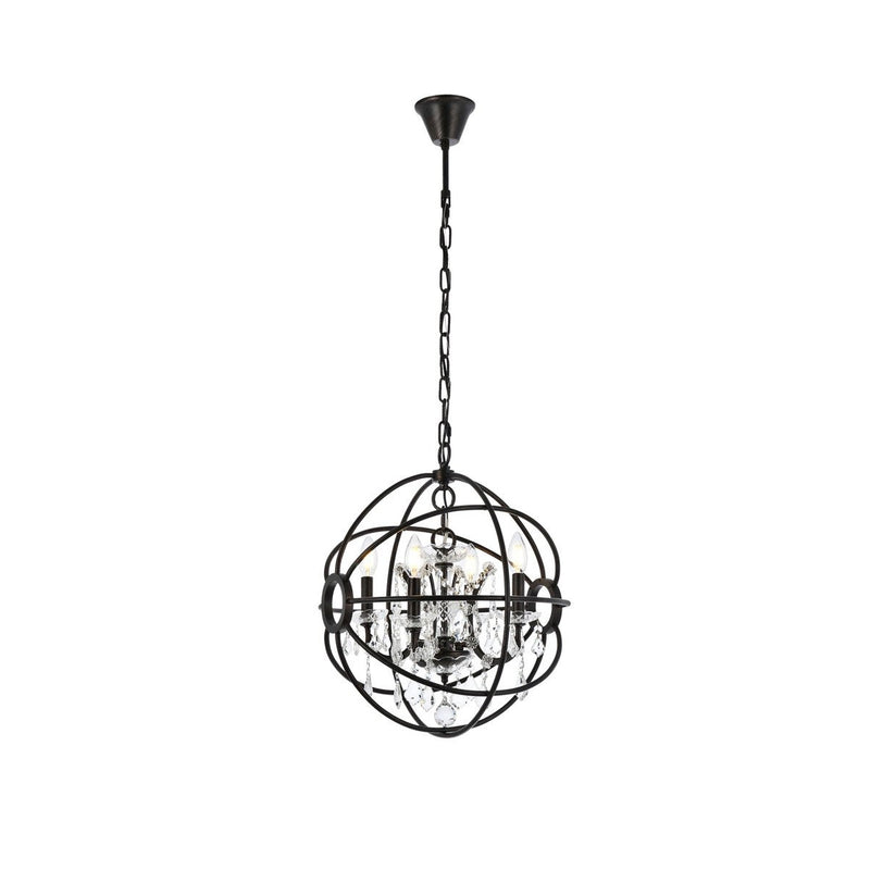 Elegant Lighting - 1130D17DB/RC - Four Light Pendant - Geneva - Dark Bronze