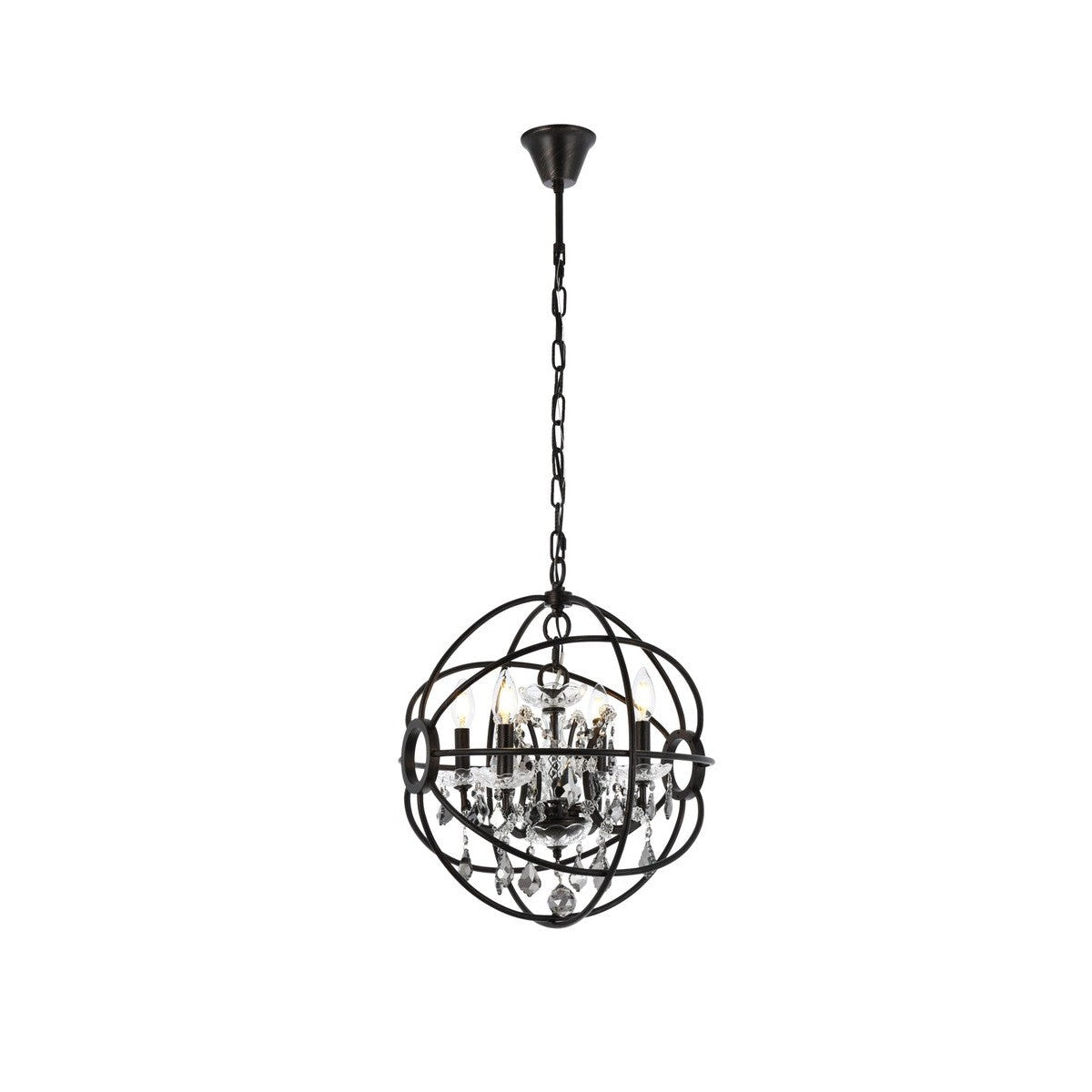 Elegant Lighting - 1130D17DB-SS/RC - Four Light Pendant - Geneva - Dark Bronze