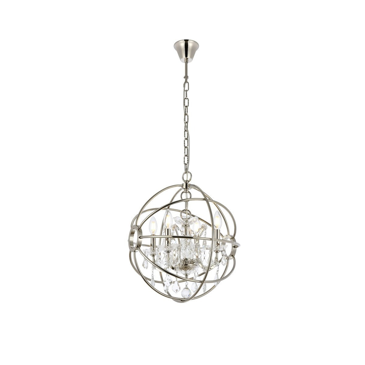 Elegant Lighting - 1130D17PN/RC - Four Light Pendant - Geneva - Polished Nickel