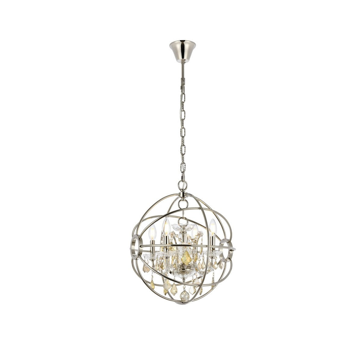 Elegant Lighting - 1130D17PN-GT/RC - Four Light Pendant - Geneva - Polished Nickel