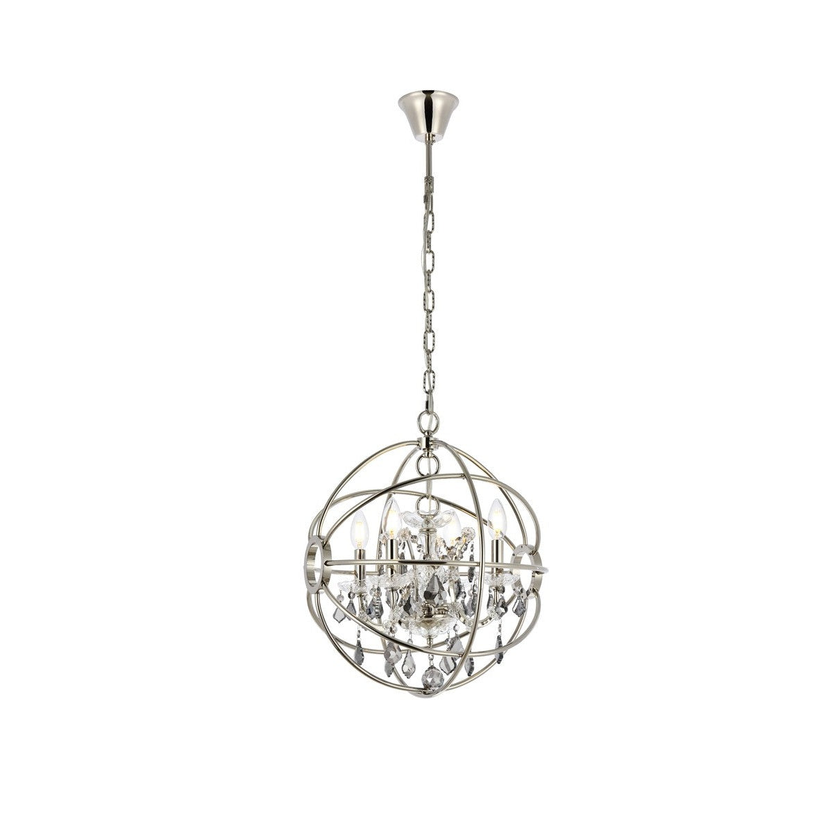 Elegant Lighting - 1130D17PN-SS/RC - Four Light Pendant - Geneva - Polished Nickel