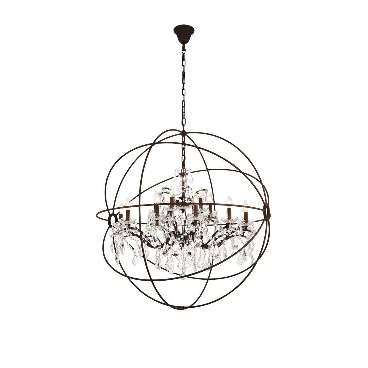 Elegant Lighting - 1130G43RI/RC - 18 Light Chandelier - Geneva - Rustic Intent