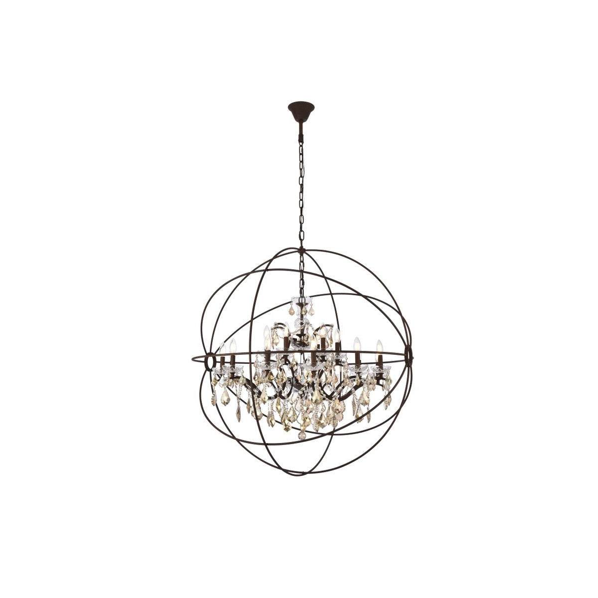 Elegant Lighting - 1130G43RI-GT/RC - 18 Light Chandelier - Geneva - Rustic Intent