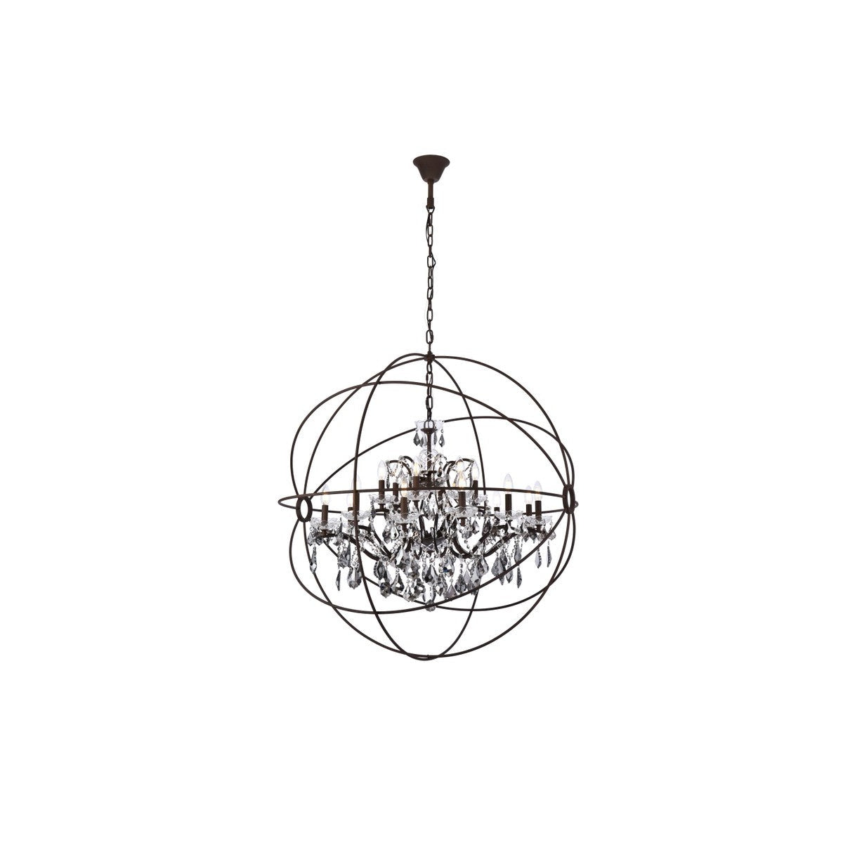 Elegant Lighting - 1130G43RI-SS/RC - 18 Light Chandelier - Geneva - Rustic Intent