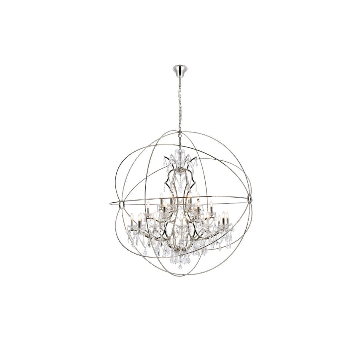 Elegant Lighting - 1130G60PN/RC - 25 Light Chandelier - Geneva - Polished Nickel