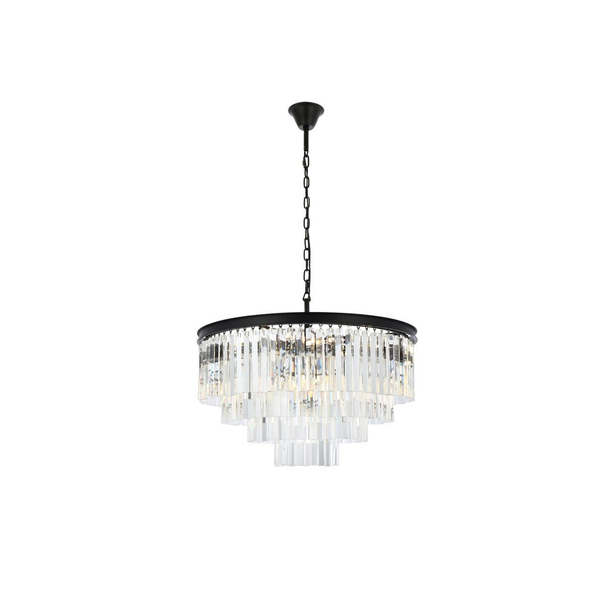 Elegant Lighting - 1201D32MB/RC - 17 Light Chandelier - Sydney - Matte Black