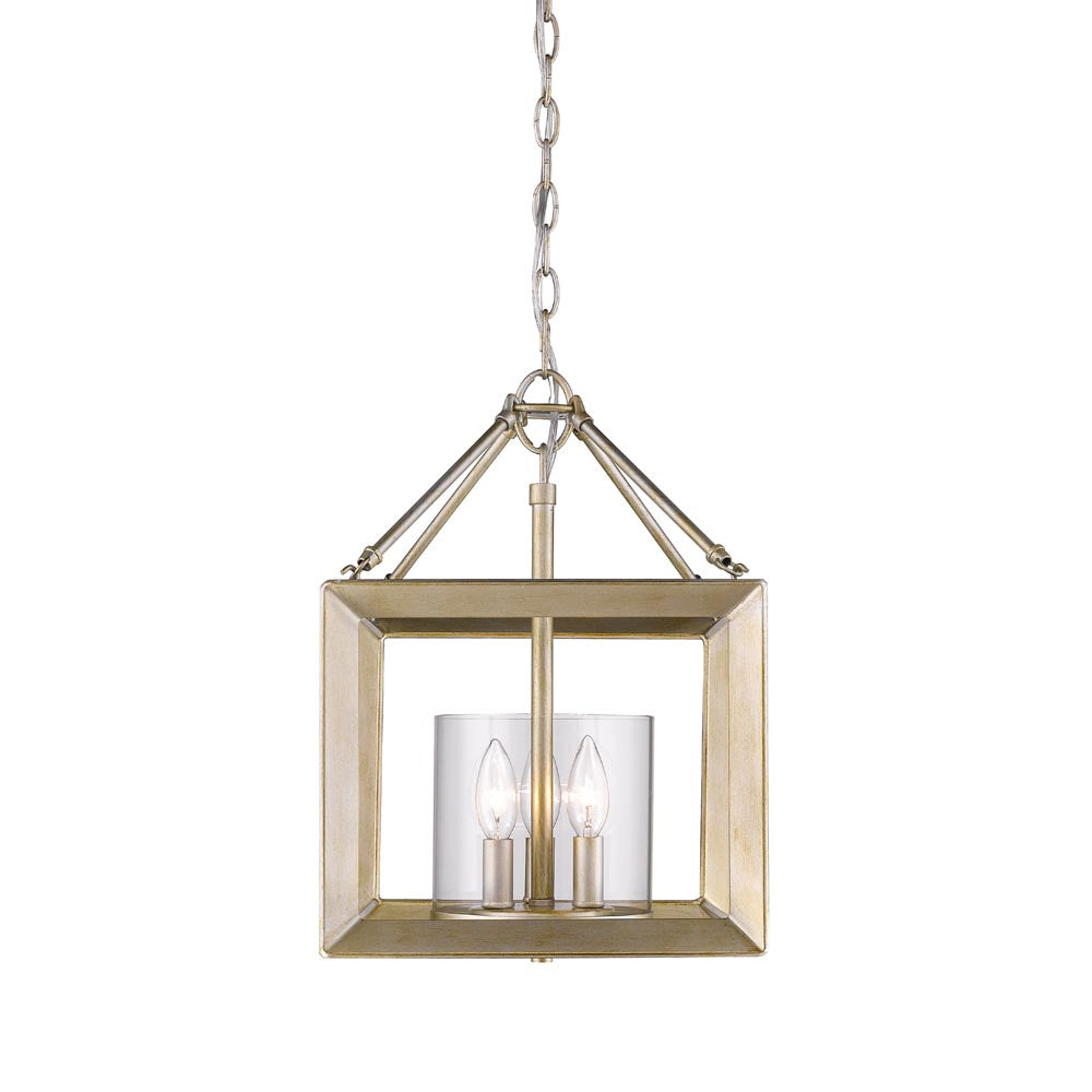 Golden - 2073-SF WG-CLR - Three Light Semi-Flush Mount - Smyth - White Gold