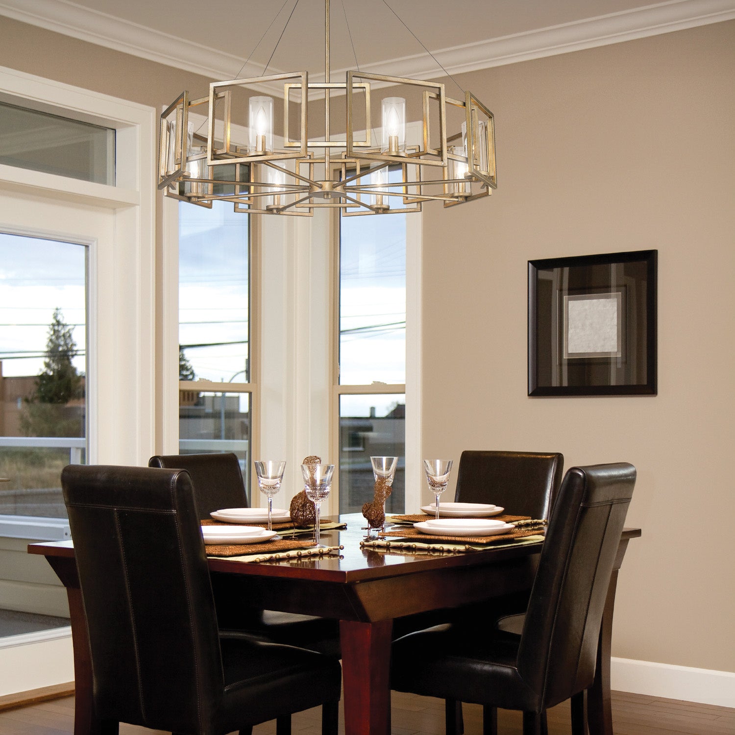 Golden - 6068-8 WG - Eight Light Chandelier - Marco - White Gold