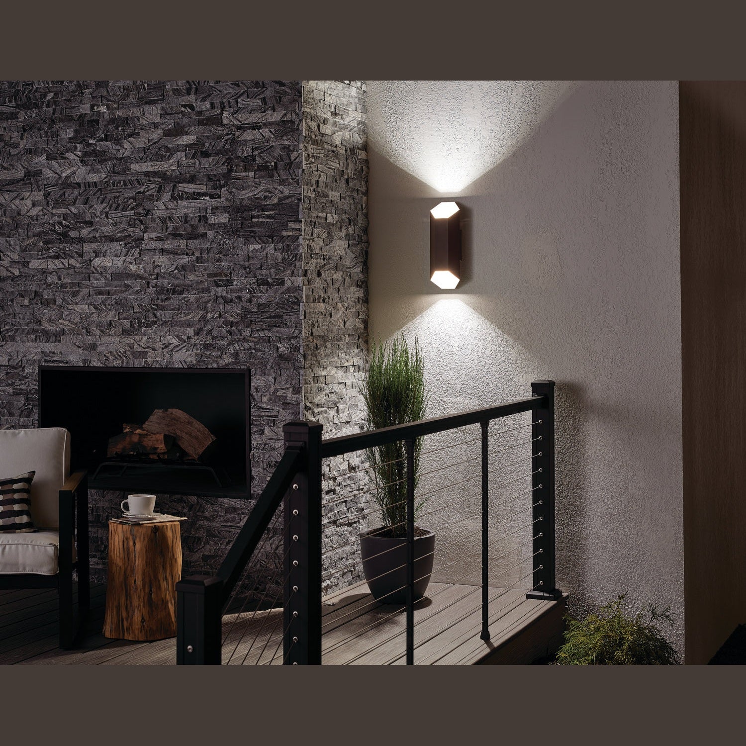 Kichler - 49608AZTLED - LED Outdoor Wall Mount - Estella - Textured Architectural Bronze