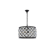 Elegant Lighting - 1206D20MB/RC - Six Light Pendant - Madison - Matte Black