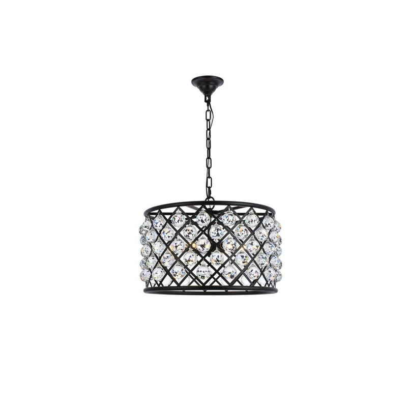 Elegant Lighting - 1206D20MB/RC - Six Light Pendant - Madison - Matte Black