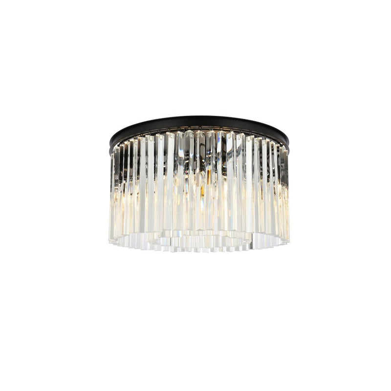 Elegant Lighting - 1208F26MB/RC - Eight Light Flush Mount - Sydney - Matte Black