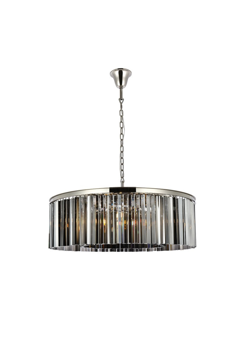 Elegant Lighting - 1208G43PN-SS/RC - Ten Light Chandelier - Sydney - Polished nickel