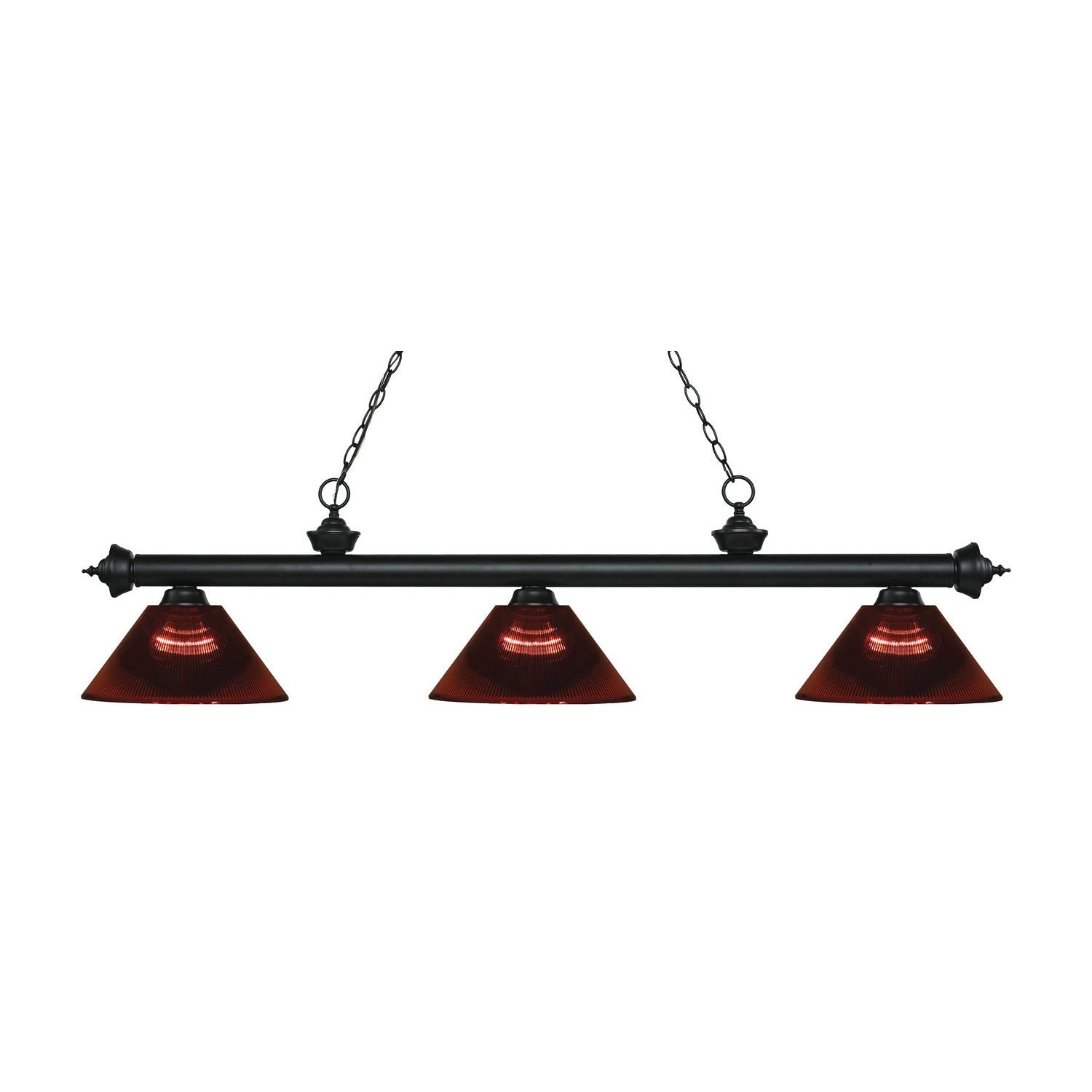 Z-Lite - 200-3MB-ARBG - Three Light Billiard - Riviera - Matte Black