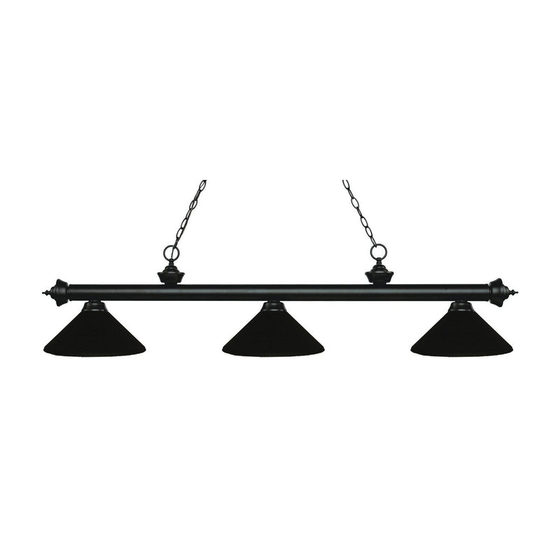Z-Lite - 200-3MB-MMB - Three Light Billiard - Riviera - Matte Black