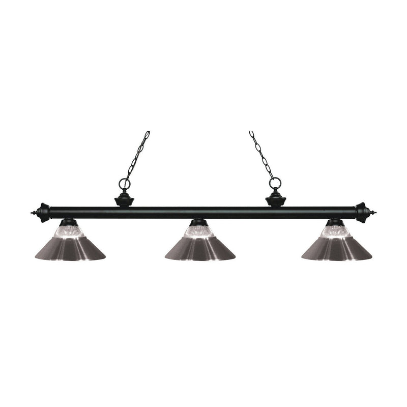 Z-Lite - 200-3MB-RBN - Three Light Billiard - Riviera - Matte Black
