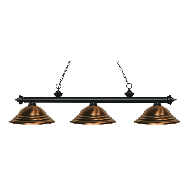 Z-Lite - 200-3MB-SAC - Three Light Billiard - Riviera - Matte Black