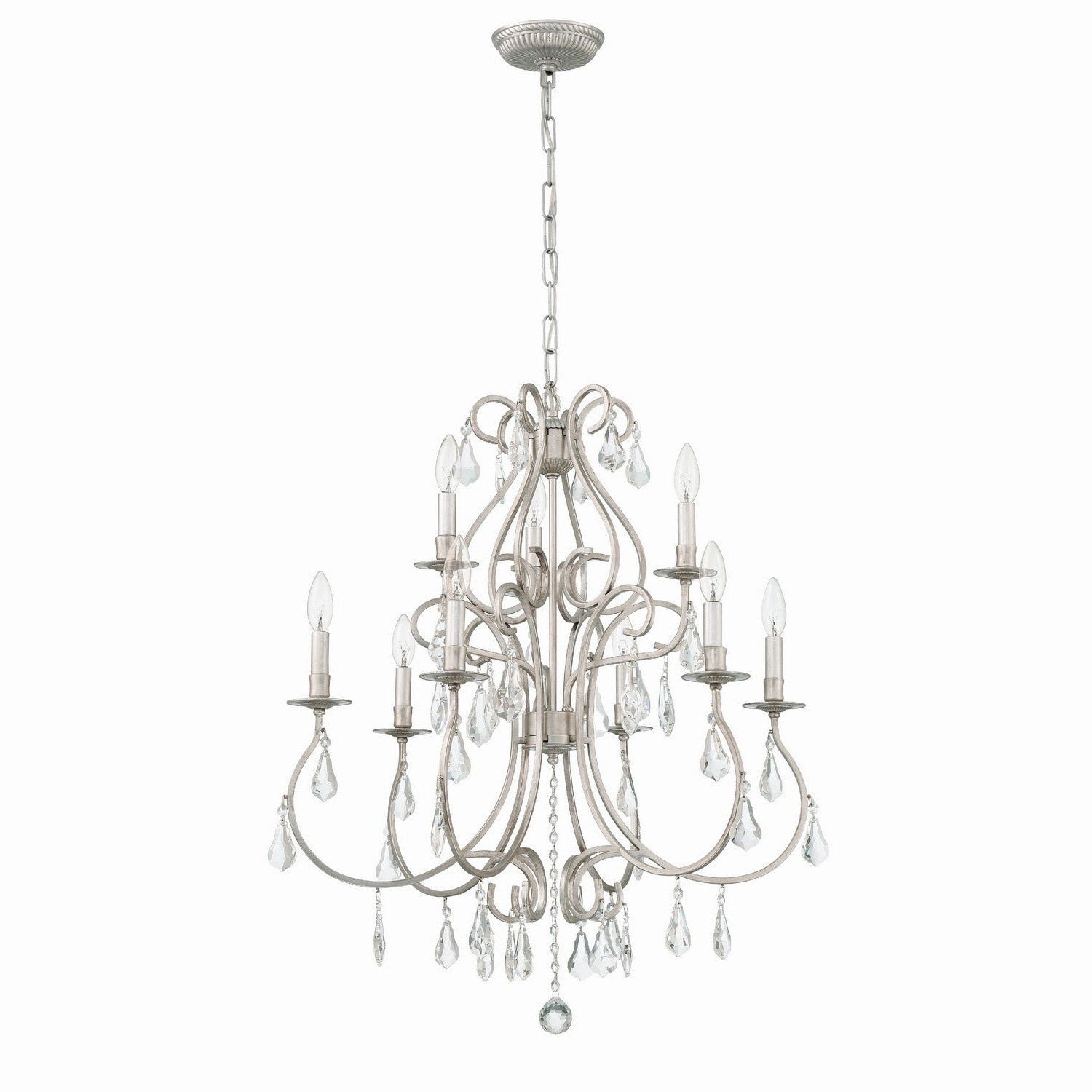 Crystorama - 5019-OS-CL-MWP - Nine Light Chandelier - Ashton - Olde Silver