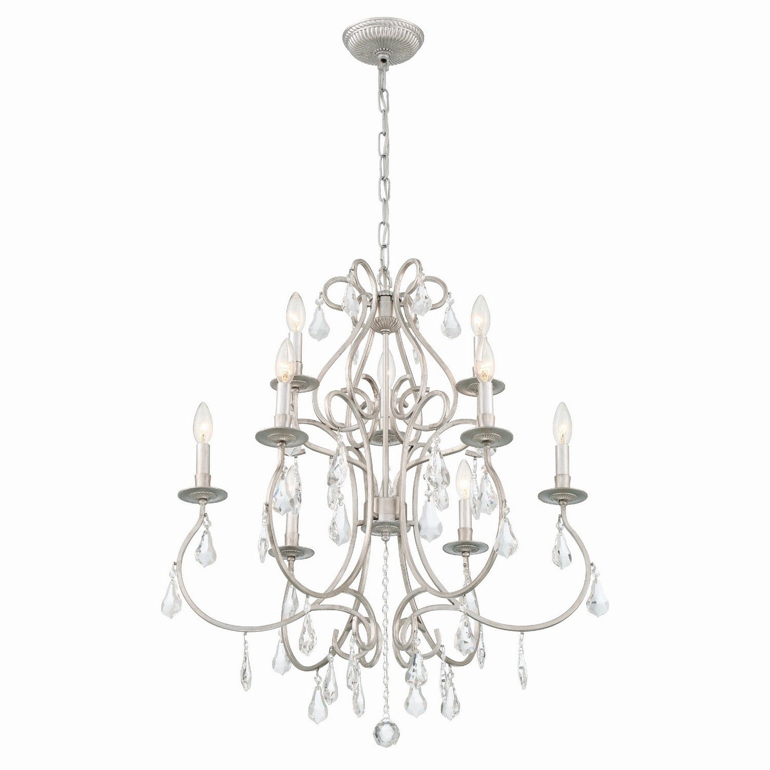 Crystorama - 5019-OS-CL-MWP - Nine Light Chandelier - Ashton - Olde Silver
