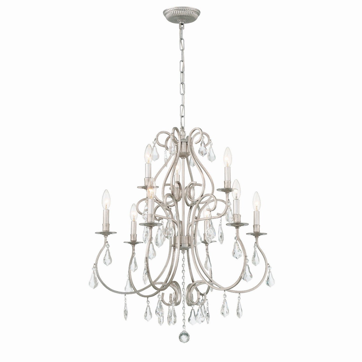 Crystorama - 5019-OS-CL-MWP - Nine Light Chandelier - Ashton - Olde Silver