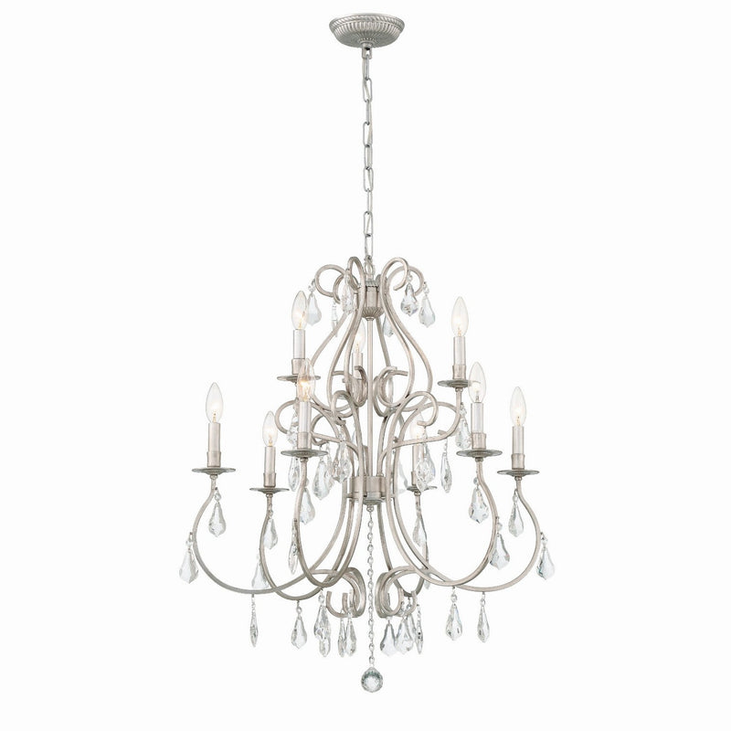 Crystorama - 5019-OS-CL-MWP - Nine Light Chandelier - Ashton - Olde Silver
