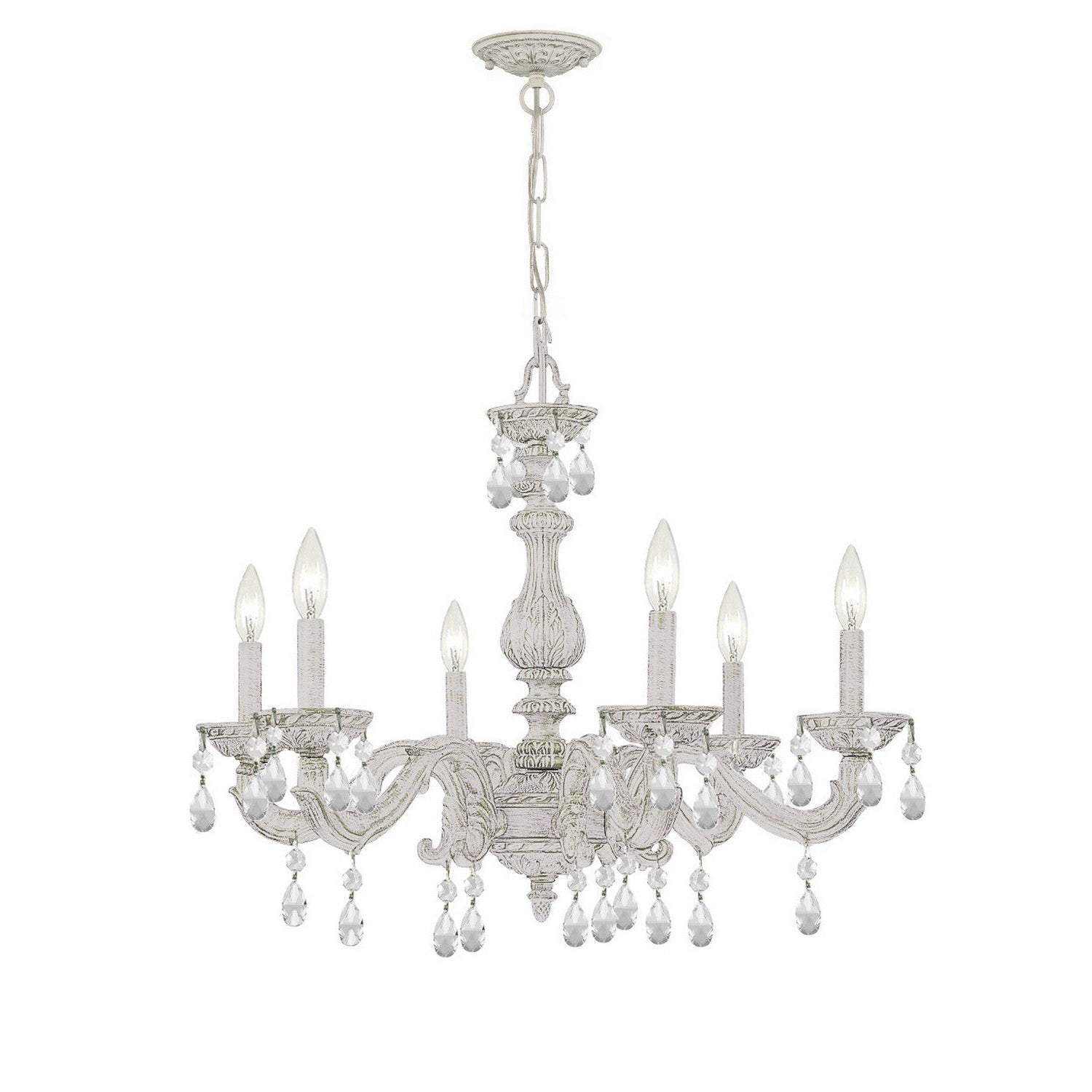 Crystorama - 5036-AW-CL-MWP - Six Light Chandelier - Paris Market - Antique White