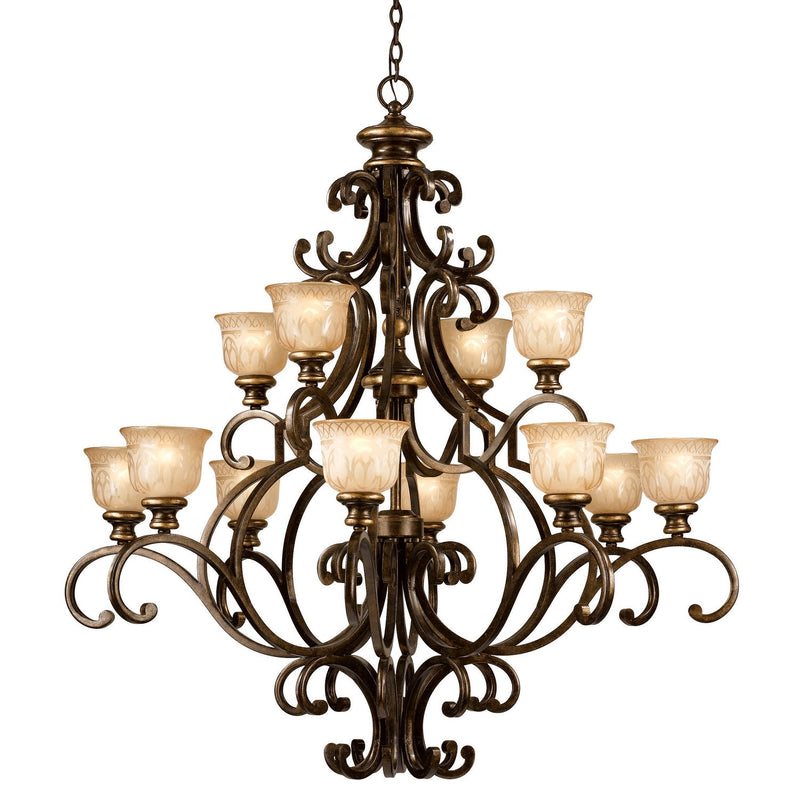 Crystorama - 7412-BU - 12 Light Chandelier - Norwalk - Bronze Umber