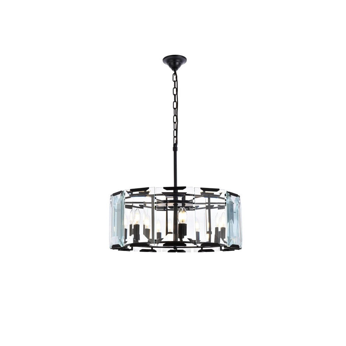 Elegant Lighting - 1211D26FB - Six Light Chandelier - Monaco - Flat Black