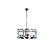 Elegant Lighting - 1211D26FB - Six Light Chandelier - Monaco - Flat Black