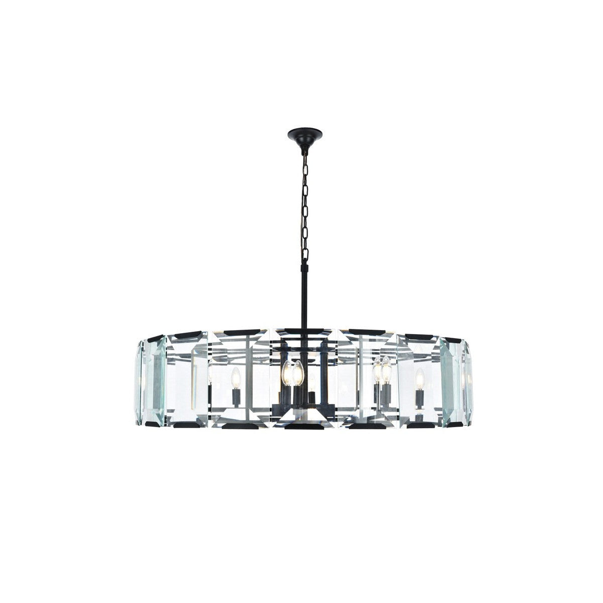 Elegant Lighting - 1211D43FB - Ten Light Chandelier - Monaco - Flat Black