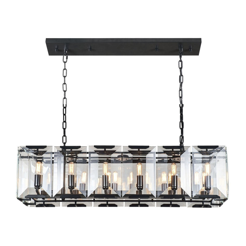Elegant Lighting - 1212D40FB - 12 Light Chandelier - Monaco - Flat Black
