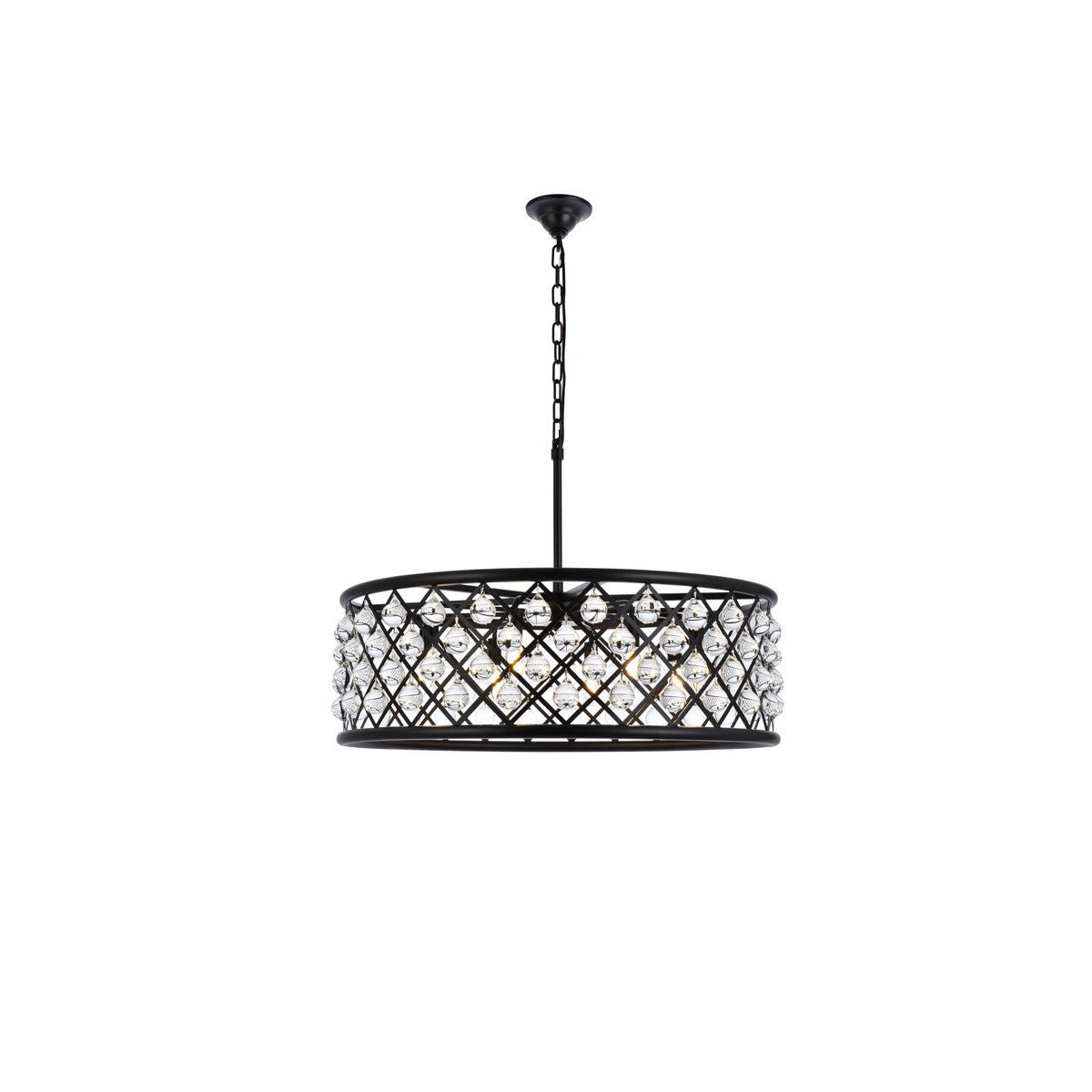 Elegant Lighting - 1213D32MB/RC - Eight Light Chandelier - Madison - Matte Black