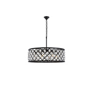 Elegant Lighting - 1213D32MB/RC - Eight Light Chandelier - Madison - Matte Black