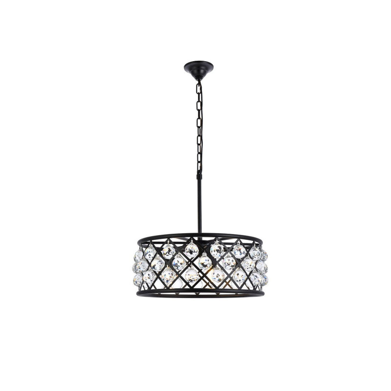 Elegant Lighting - 1214D20MB/RC - Five Light Chandelier - Madison - Matte Black