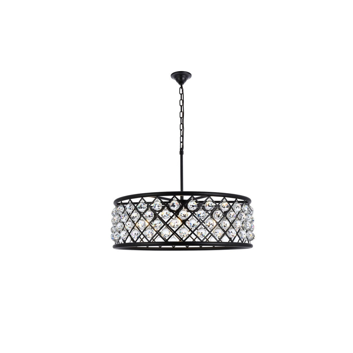 Elegant Lighting - 1214D32MB/RC - Eight Light Chandelier - Madison - Matte Black