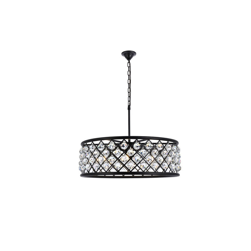 Elegant Lighting - 1214D32MB/RC - Eight Light Chandelier - Madison - Matte Black