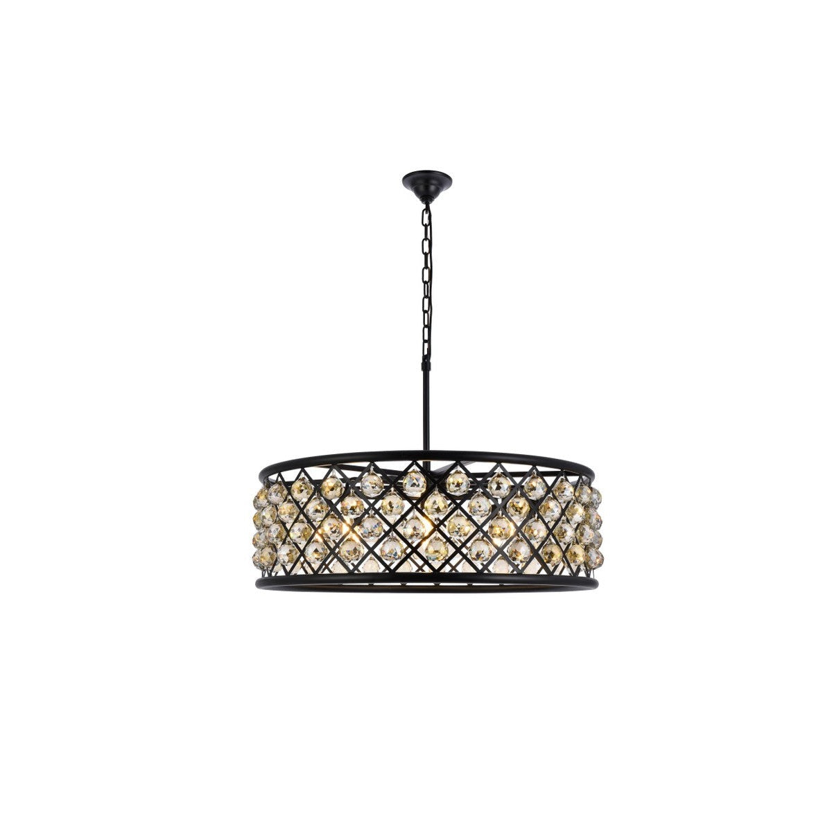 Elegant Lighting - 1214D32MB-GT/RC - Eight Light Chandelier - Madison - Matte Black