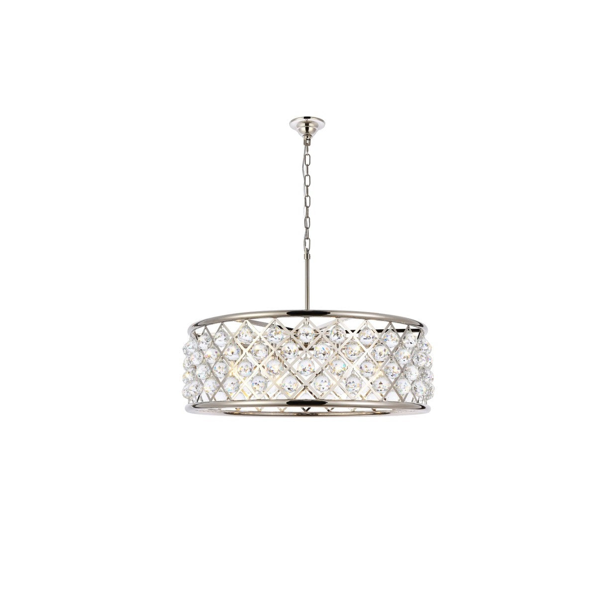 Elegant Lighting - 1214D32PN/RC - Eight Light Chandelier - Madison - Polished Nickel