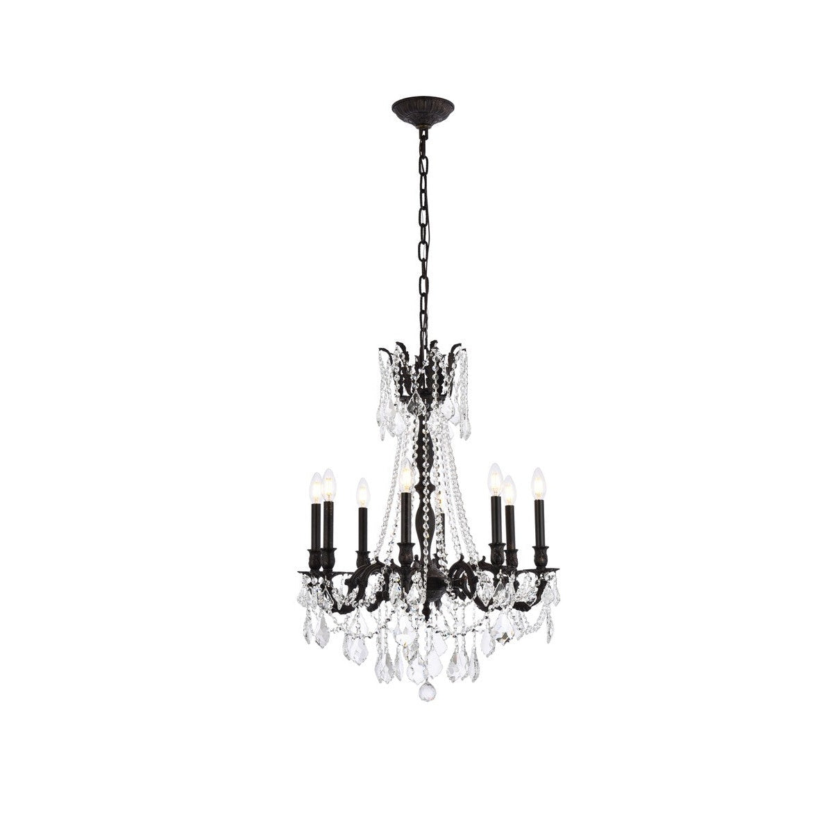 Elegant Lighting - 9208D24DB/RC - Eight Light Chandelier - Rosalia - Dark Bronze