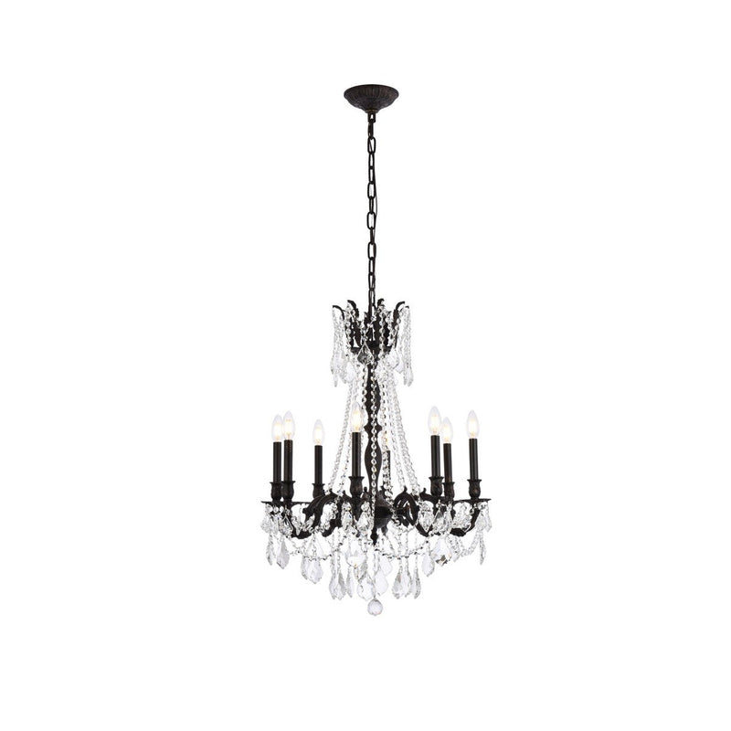 Elegant Lighting - 9208D24DB/RC - Eight Light Chandelier - Rosalia - Dark Bronze