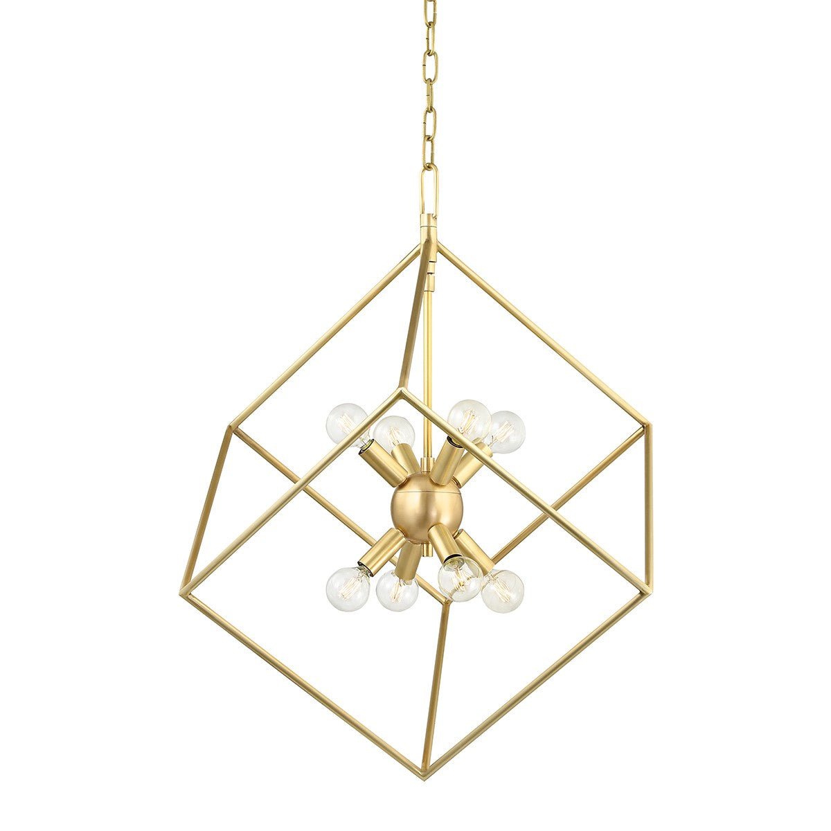 Hudson Valley - 1220-AGB - Eight Light Pendant - Roundout - Aged Brass