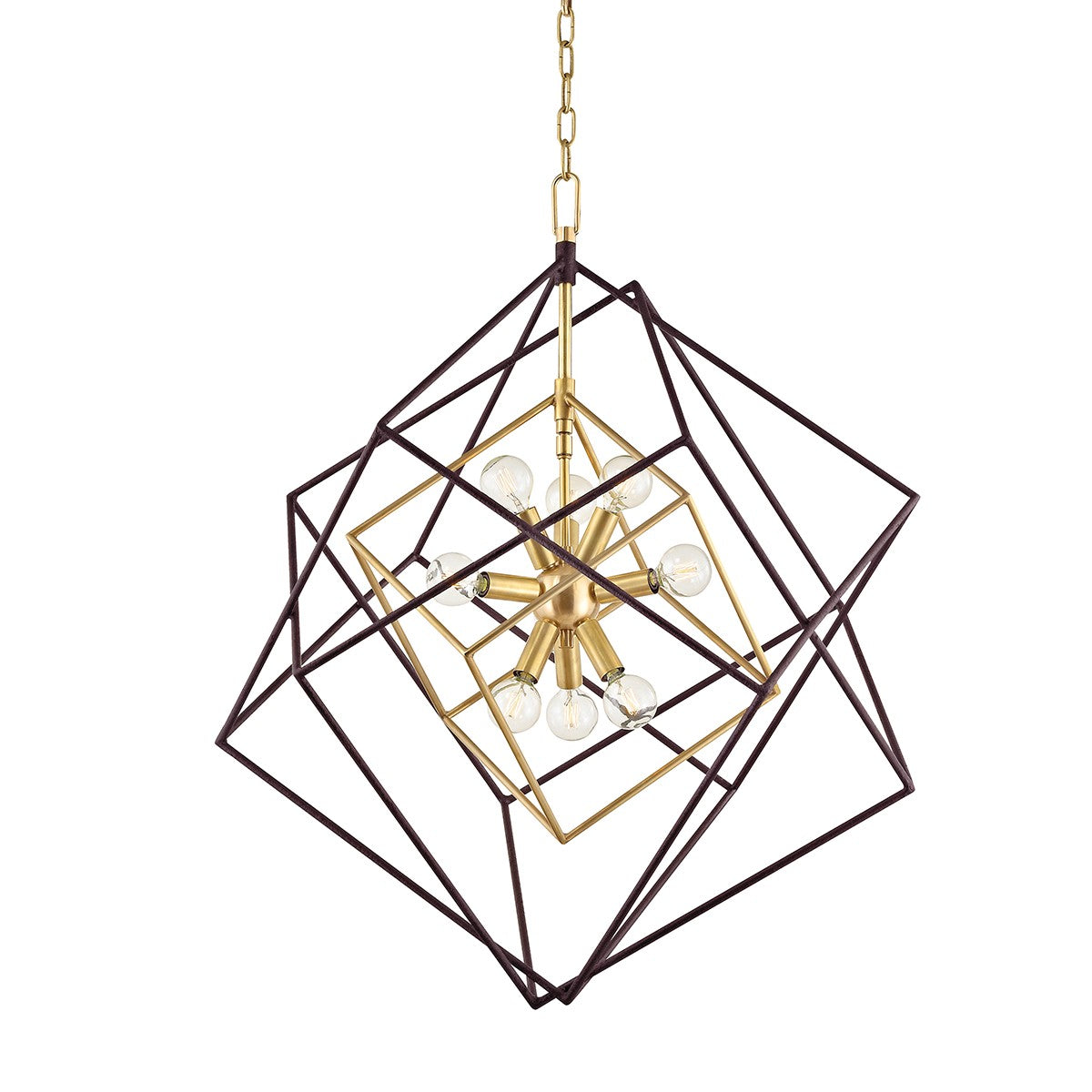 Hudson Valley - 1222-AGB - Nine Light Chandelier - Roundout - Aged Brass