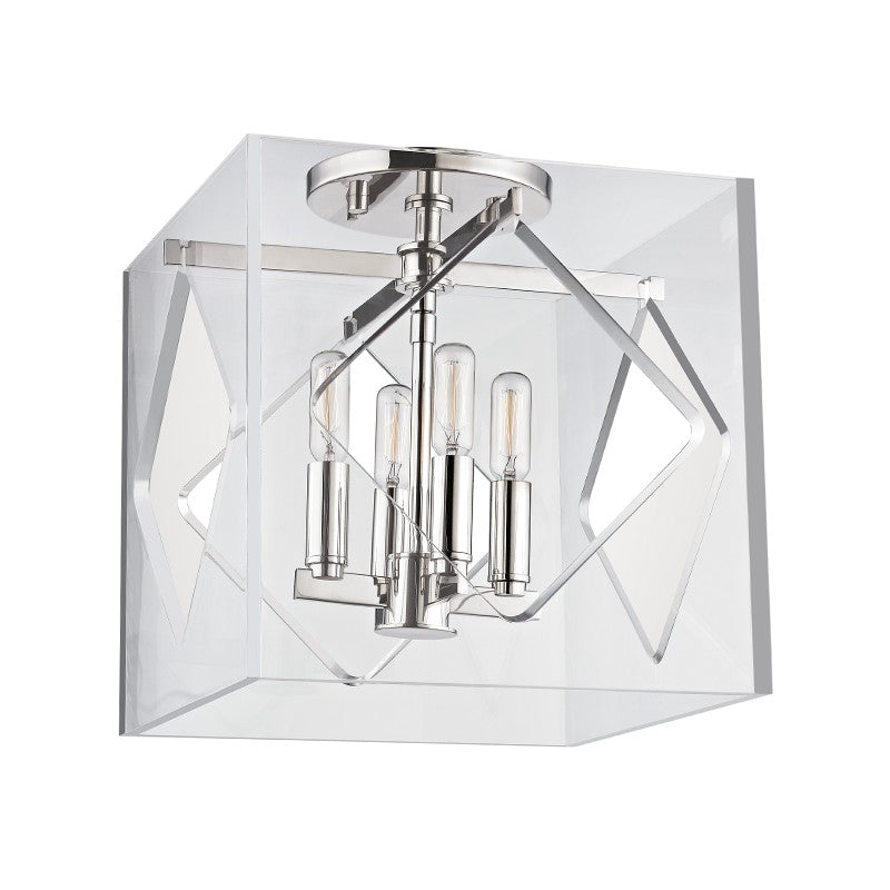 Hudson Valley - 5912F-PN - Four Light Semi Flush Mount - Travis - Polished Nickel
