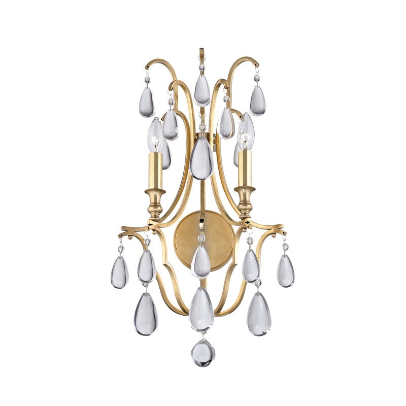 Hudson Valley - 9302-AGB - Two Light Wall Sconce - Crawford - Aged Brass