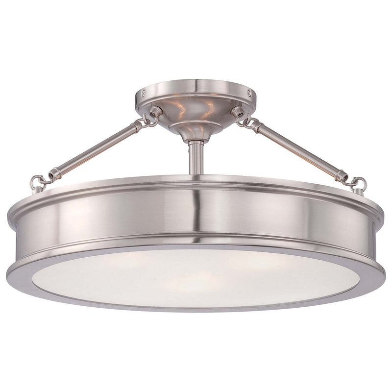 Minka-Lavery - 4177-84 - Three Light Semi Flush Mount - Harbour Point - Brushed Nickel