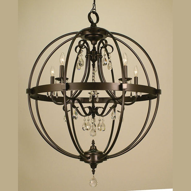 Framburg - 1069 BN - Five Light Foyer Chandelier - Compass - Brushed Nickel