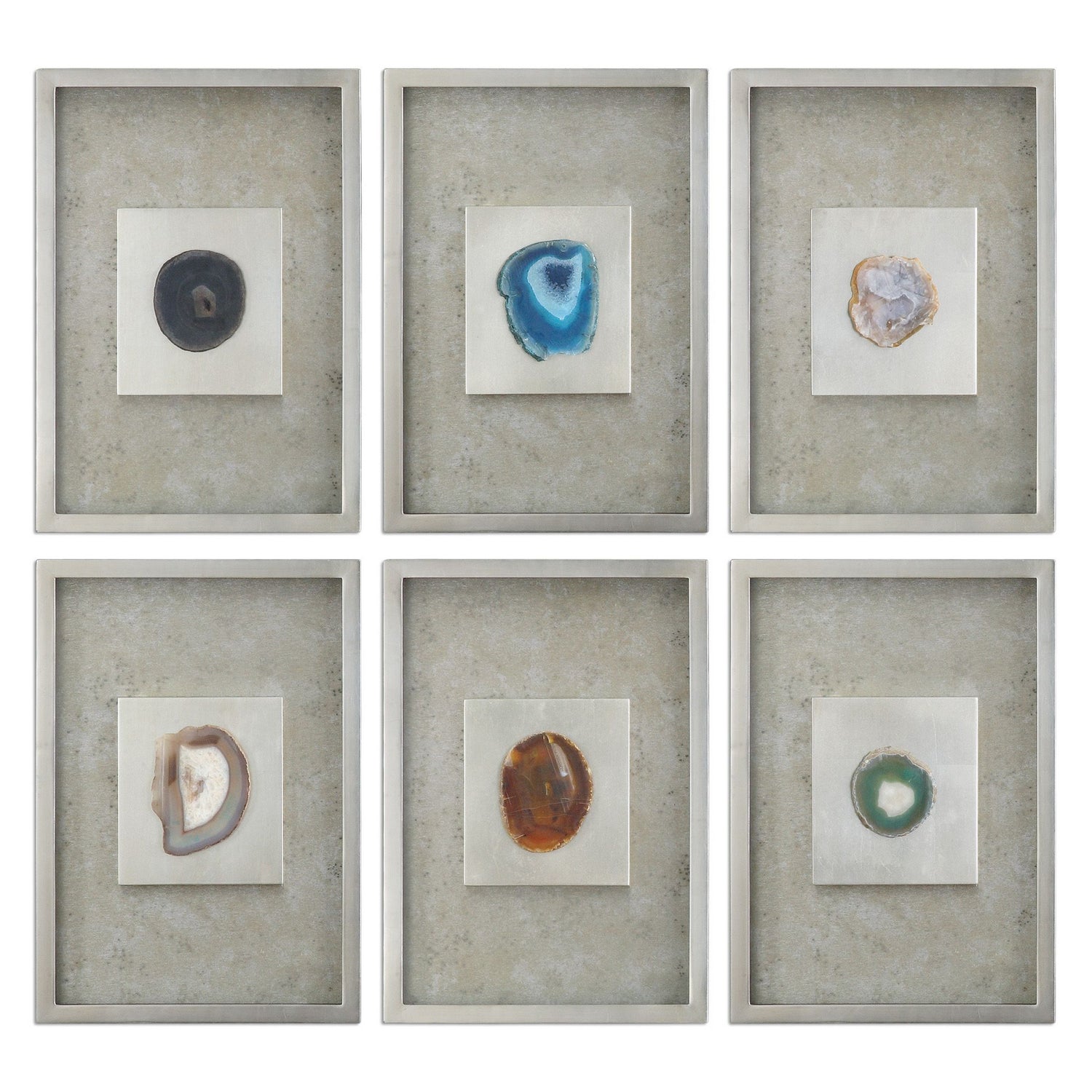 Uttermost - 14555 - Wall Art - Agate - Silver Champagne