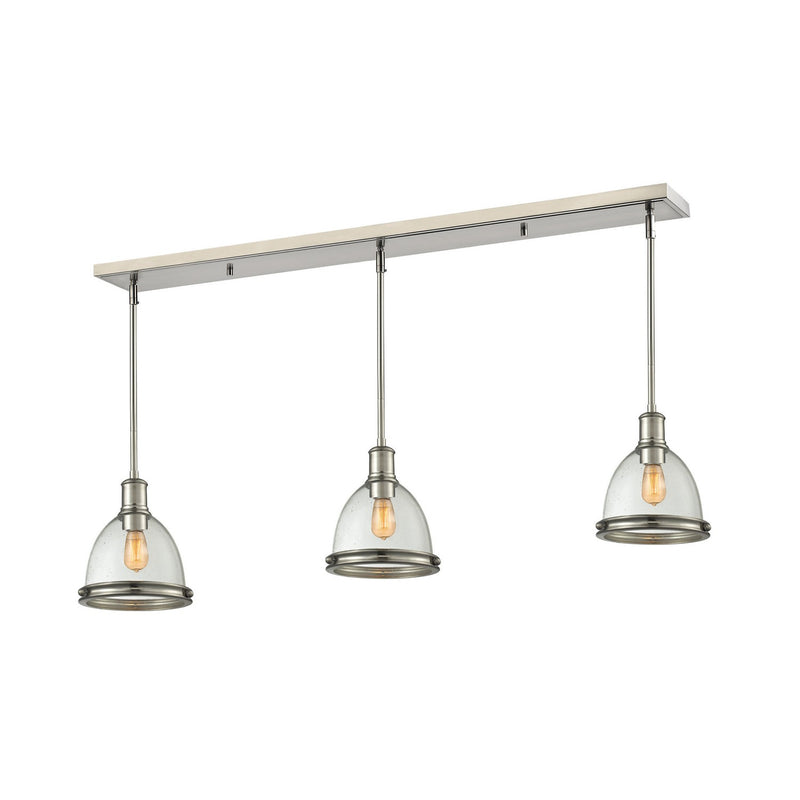 Z-Lite - 718MP-3BN - Three Light Linear Chandelier - Mason - Brushed Nickel